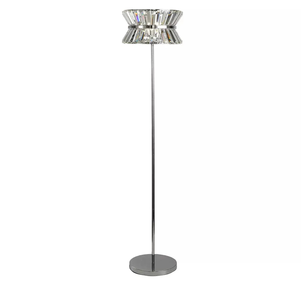 Searchlight Table Lamps Uptown 3Lt Floor Lamp - Chrome Metal & Clear Crystal - Floor Lamps Searchlight Table Lamps Uptown 3Lt Floor Lamp - Chrome Metal & Clear Crystal Floor Lamps