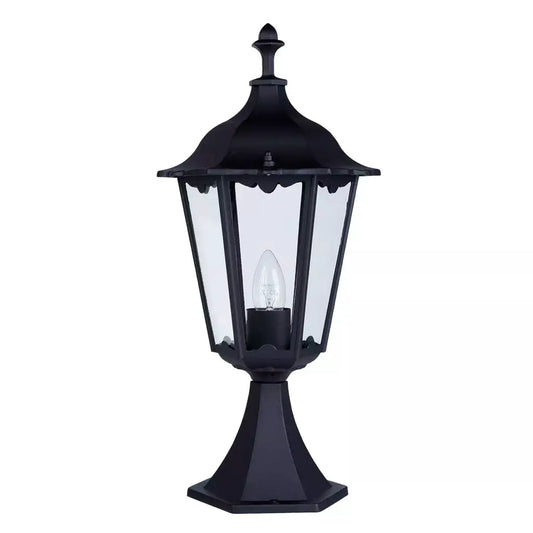 Searchlight Outdoor Bollards Alex 55cm Outdoor Post - Silk Black Metal & Glass , IP44 - Searchlight Outdoor Bollards Alex 55cm Outdoor Post - Silk Black Metal & Glass , IP44