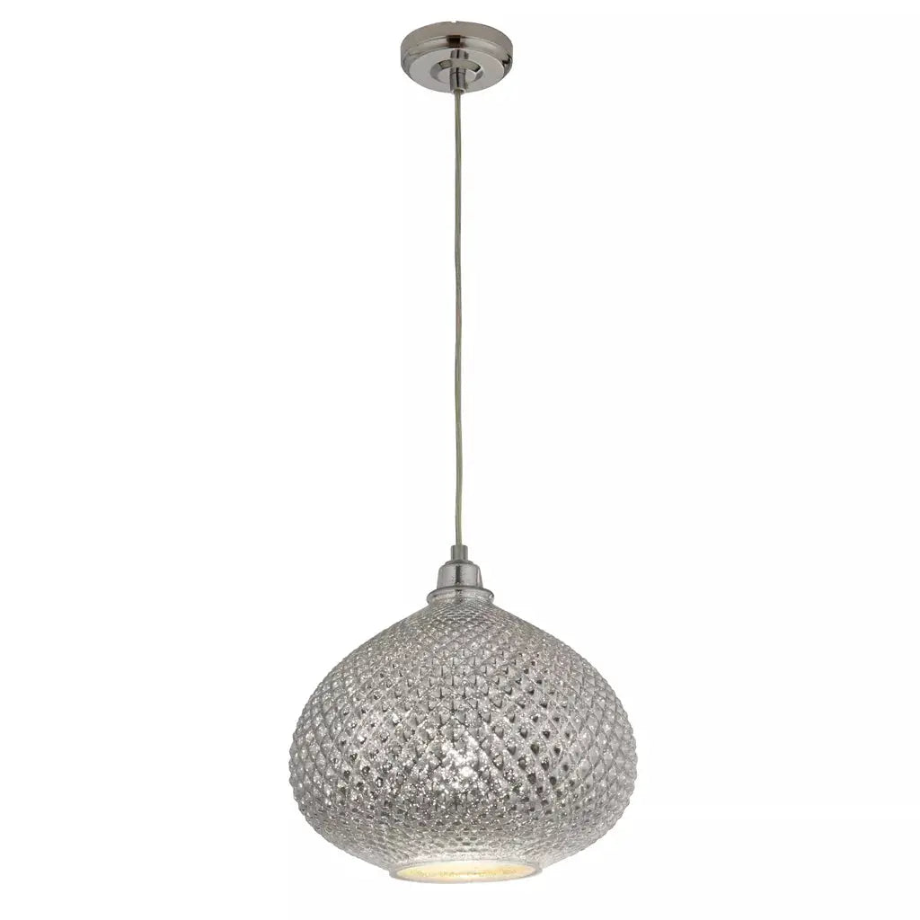 Searchlight Pendant Lights Dot Hobnail Ceiling Pendant Silver and Hobmail Glass - Searchlight Pendant Lights Dot Hobnail Ceiling Pendant Silver and Hobmail Glass