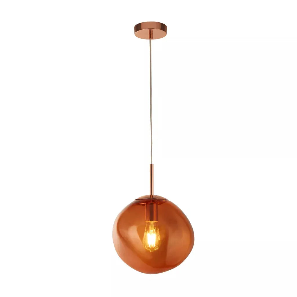 Searchlight Pendant Lights Twisted Sphere Ceiling Light, Amber Glass - Searchlight Pendant Lights Twisted Sphere Ceiling Light, Amber Glass