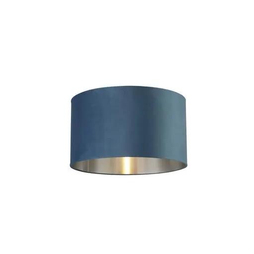 searchlight shades Lux & Belle Drum Shade - Teal Velvet & Silver Inner ⌀45CM - searchlight shades Lux & Belle Drum Shade - Teal Velvet & Silver Inner ⌀45CM
