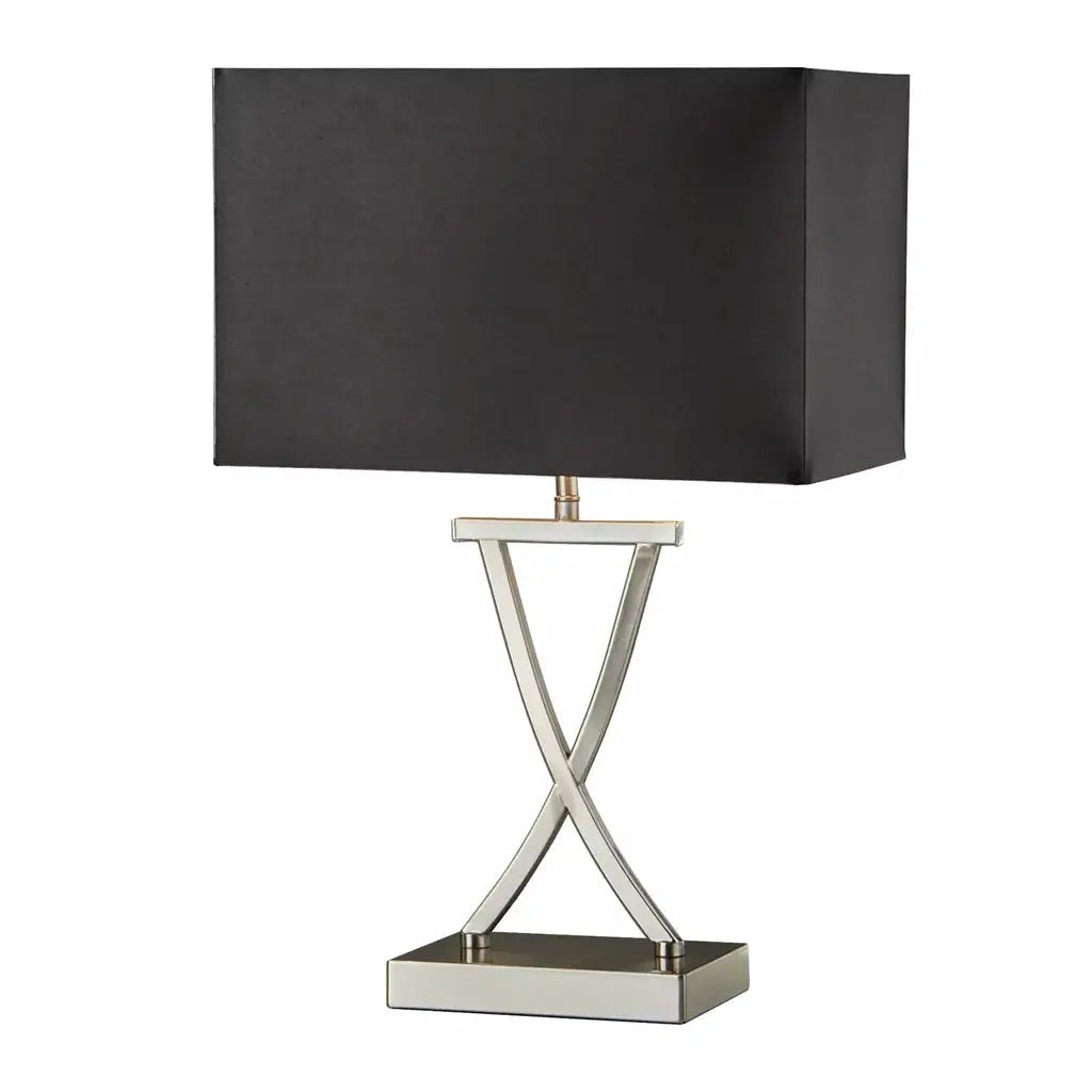 searchlight table lamps Club Table Lamp - Satin Silver Metal & Black Faux Silk Shade - searchlight table lamps Club Table Lamp - Satin Silver Metal & Black Faux Silk Shade