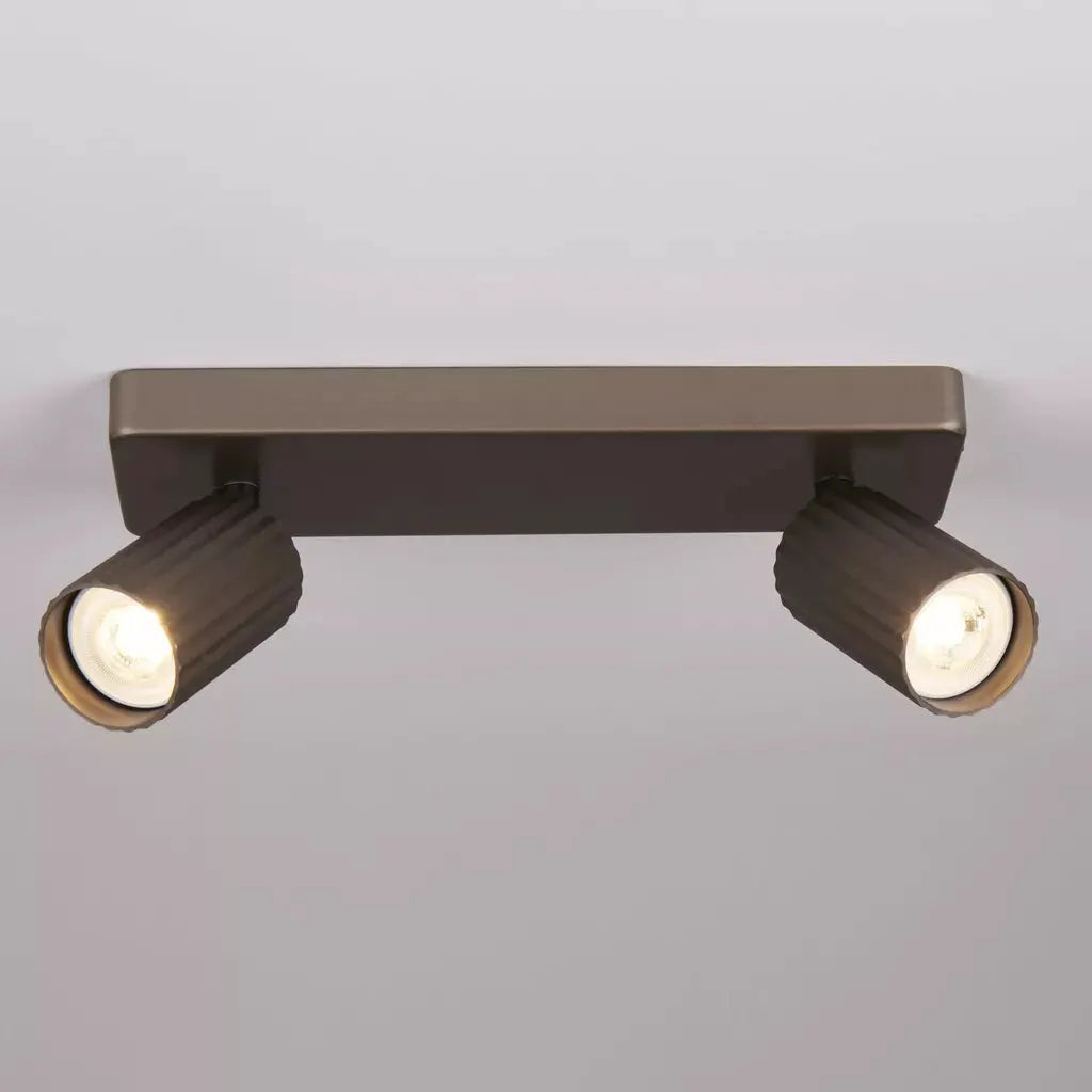 searchlight spots Anna Twin GU10 Fluted Spotlight, Bronze - searchlight spots Anna Twin GU10 Fluted Spotlight, Bronze