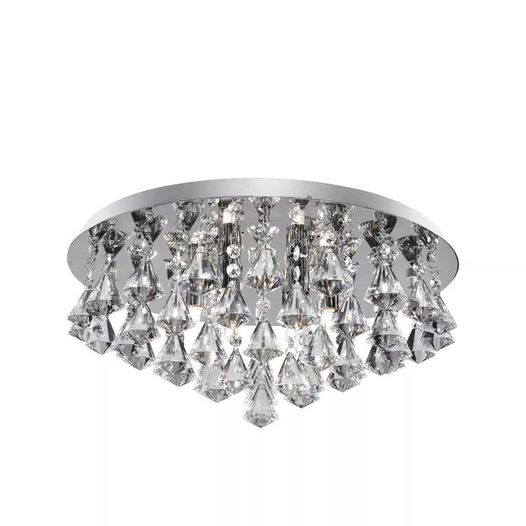 searchlight ceiling lights Hanna 6Lt Flush - Chrome Metal & Clear Crystal - Ceiling Lights searchlight ceiling lights Hanna 6Lt Flush - Chrome Metal & Clear Crystal Ceiling Lights