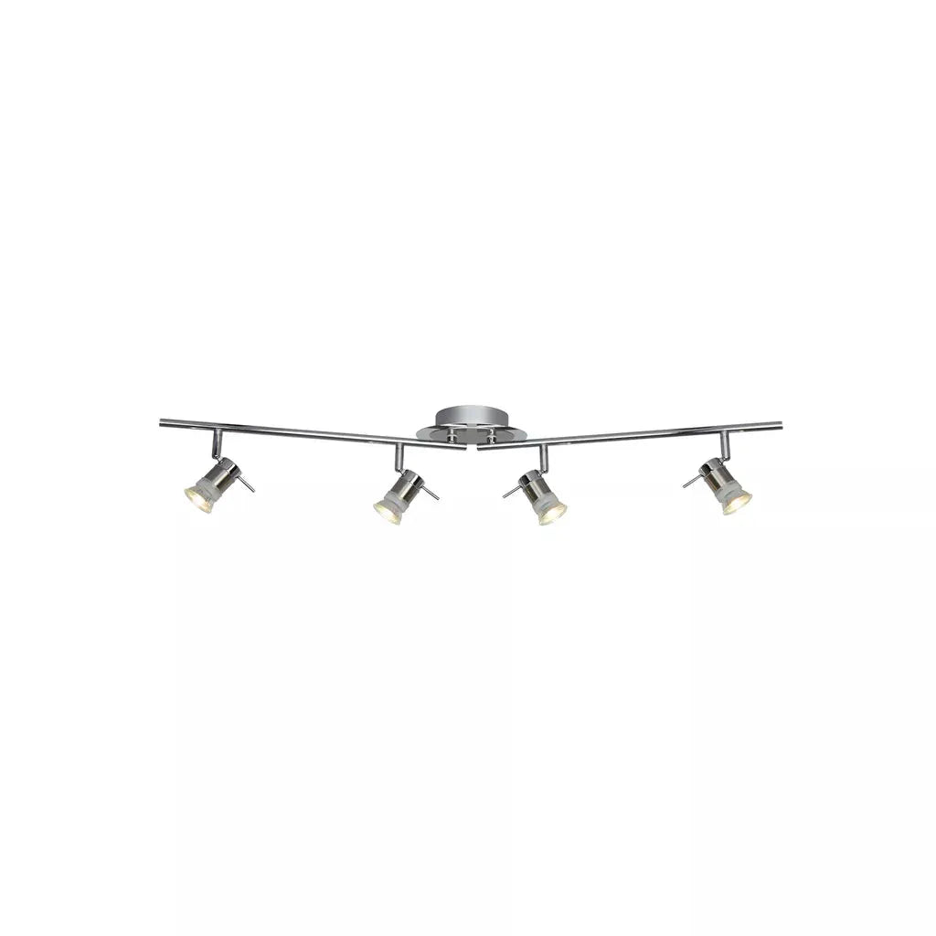 searchlight spots Aries 4Lt Split Bar Spotlight - Chrome & Satin Silver Metal - searchlight spots Aries 4Lt Split Bar Spotlight - Chrome & Satin Silver Metal