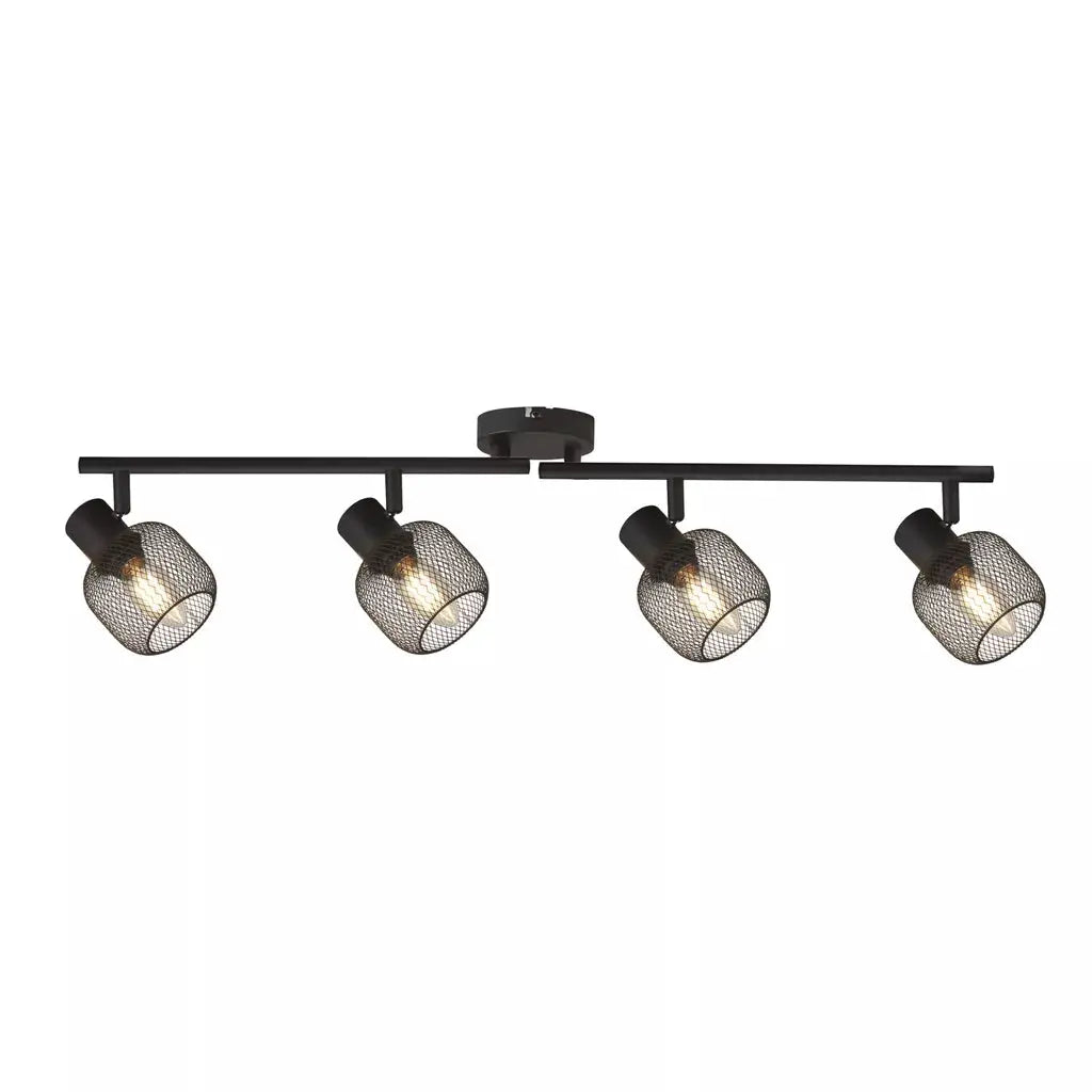 searchlight spots Meshy 4Lt Cage Bar Spotlight - Black Metal - searchlight spots Meshy 4Lt Cage Bar Spotlight - Black Metal
