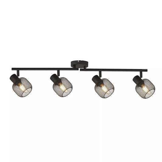 searchlight spots Meshy 4Lt Cage Bar Spotlight - Black Metal - searchlight spots Meshy 4Lt Cage Bar Spotlight - Black Metal