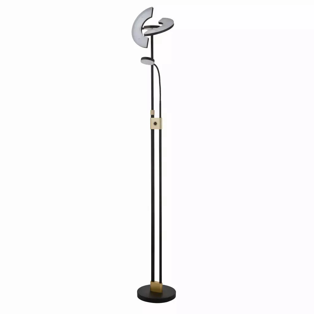 Searchlight Table Lamps Gio Floor Lamp - Black & Satin Brass Metal - Floor Lamps Searchlight Table Lamps Gio Floor Lamp - Black & Satin Brass Metal Floor Lamps