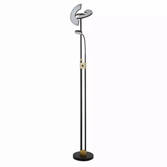 Searchlight Table Lamps Gio Floor Lamp - Black & Satin Brass Metal - Floor Lamps Searchlight Table Lamps Gio Floor Lamp - Black & Satin Brass Metal Floor Lamps