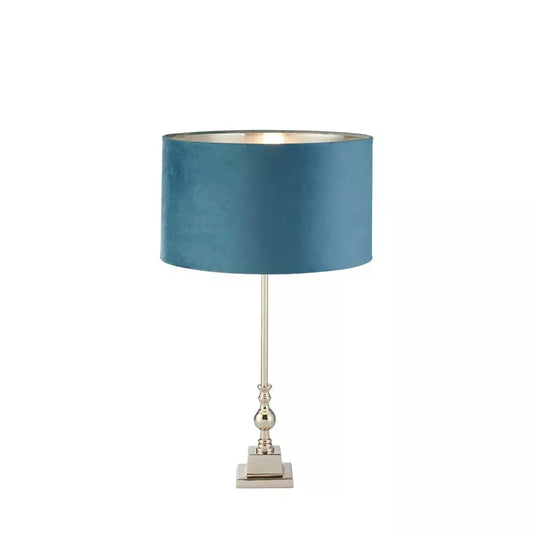 searchlight table lamps Whitby Table Lamp - Chrome Metal & Teal Velvet Shade - searchlight table lamps Whitby Table Lamp - Chrome Metal & Teal Velvet Shade