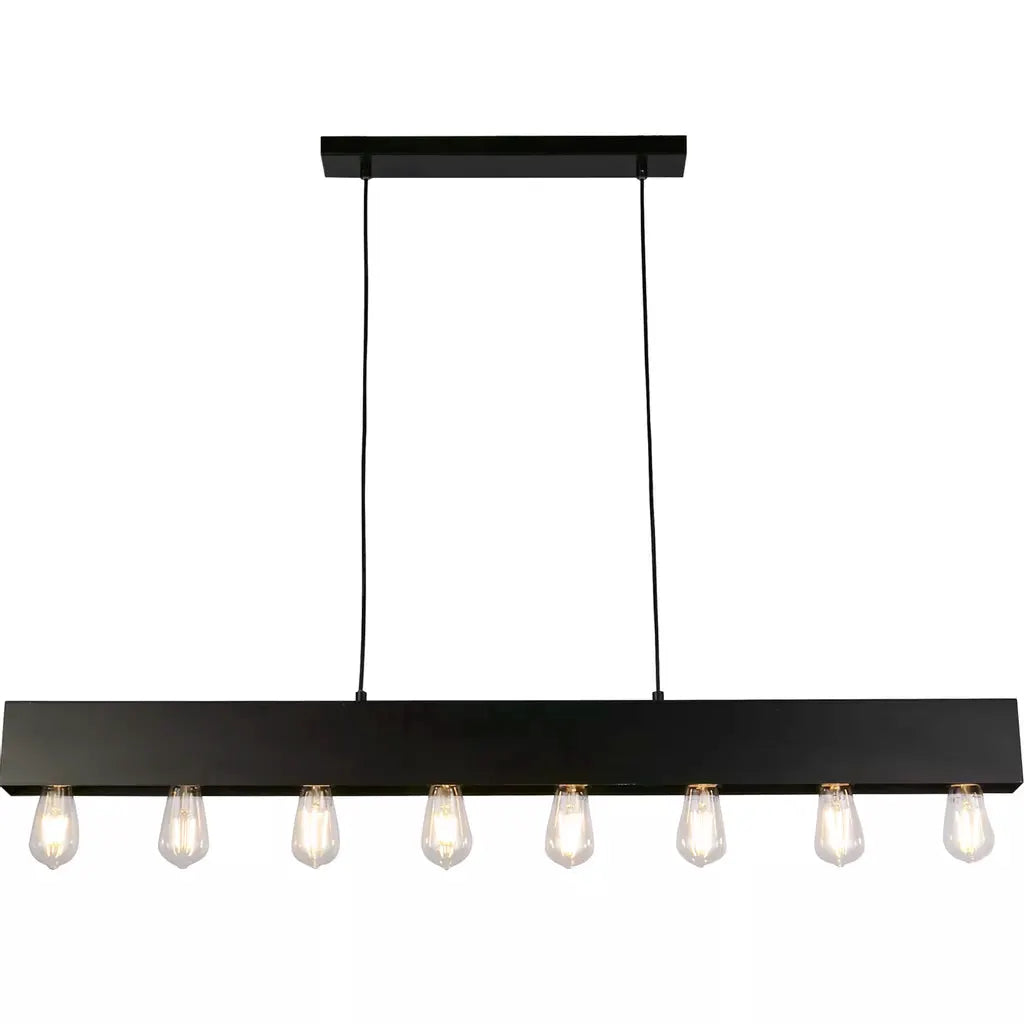 Searchlight Pendant Lights Piano 8Lt Diner Bar Pendant - Matt Black Metal - Searchlight Pendant Lights Piano 8Lt Diner Bar Pendant - Matt Black Metal