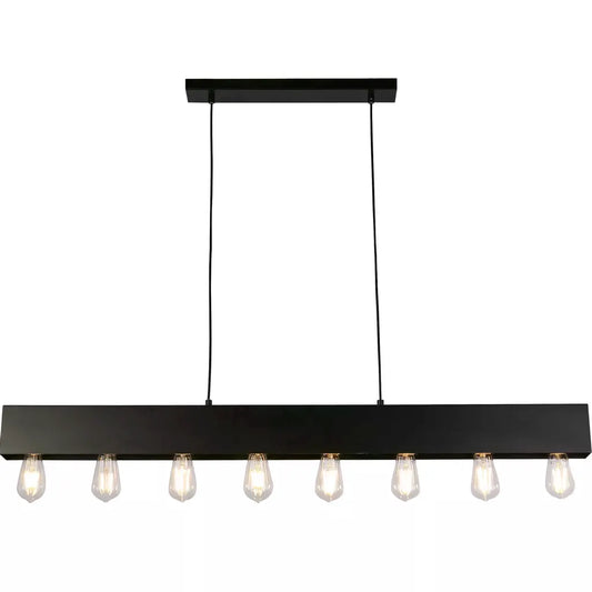 Searchlight Pendant Lights Piano 8Lt Diner Bar Pendant - Matt Black Metal - Searchlight Pendant Lights Piano 8Lt Diner Bar Pendant - Matt Black Metal