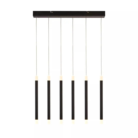 Searchlight Pendant Lights Wands 6Lt LED Bar Ceiling Pendant - Black Metal & Acrylic - Searchlight Pendant Lights Wands 6Lt LED Bar Ceiling Pendant - Black Metal & Acrylic
