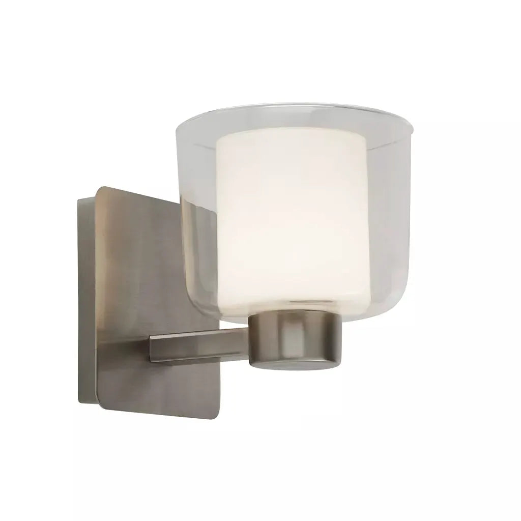searchlight wall lights Bolivia Wall Light - Satin Nickel Metal, Clear & Opal Glass - searchlight wall lights Bolivia Wall Light - Satin Nickel Metal, Clear & Opal Glass