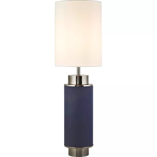 searchlight table lamps Flask Table Lamp - Black Nickel, Navy & White Linen - searchlight table lamps Flask Table Lamp - Black Nickel, Navy & White Linen