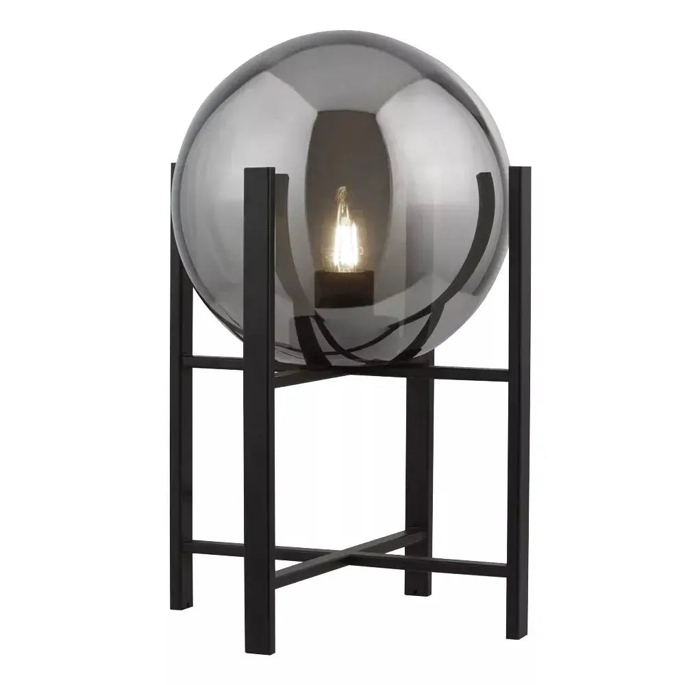 searchlight table lamps Amsterdam Table Lamp - Black Metal & Smoked Glass - searchlight table lamps Amsterdam Table Lamp - Black Metal & Smoked Glass