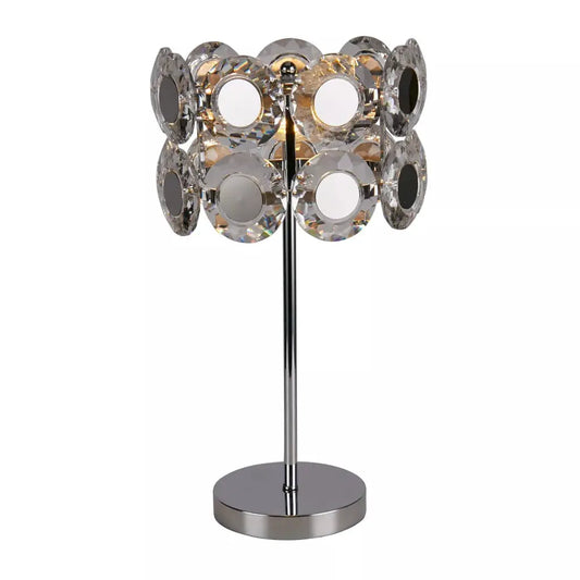 searchlight table lamps 2Lt Table Lamp Chrome Metal & Clear Crystal - searchlight table lamps 2Lt Table Lamp Chrome Metal & Clear Crystal