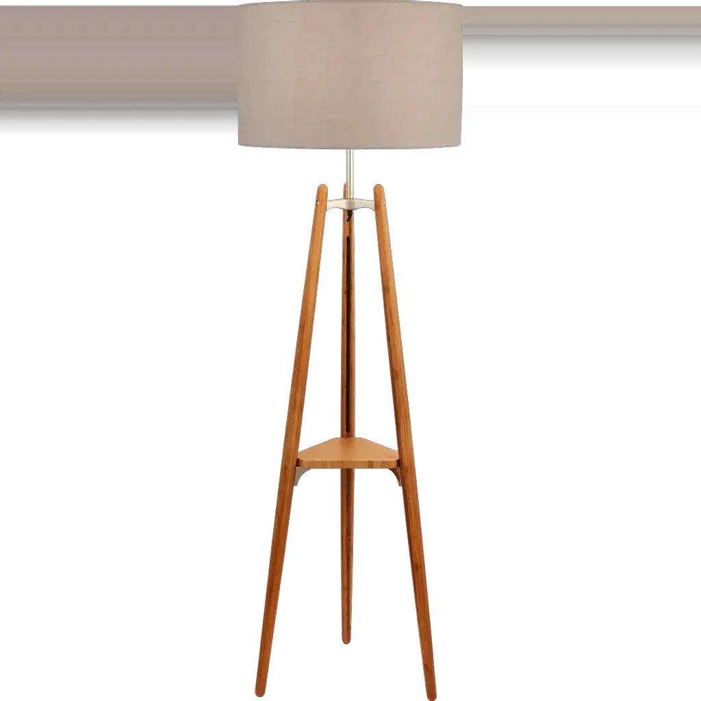 Searchlight Table Lamps Shelf Floor Lamp - Light Wood, Pale Grey Shade - Floor Lamps Searchlight Table Lamps Shelf Floor Lamp - Light Wood, Pale Grey Shade Floor Lamps