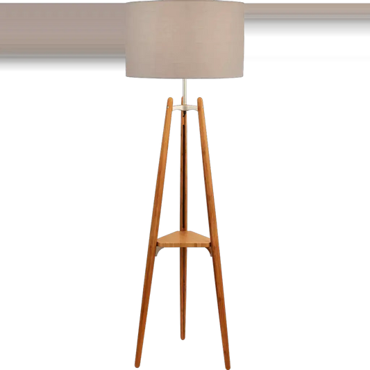 Searchlight Table Lamps Shelf Floor Lamp - Light Wood, Pale Grey Shade - Floor Lamps Searchlight Table Lamps Shelf Floor Lamp - Light Wood, Pale Grey Shade Floor Lamps