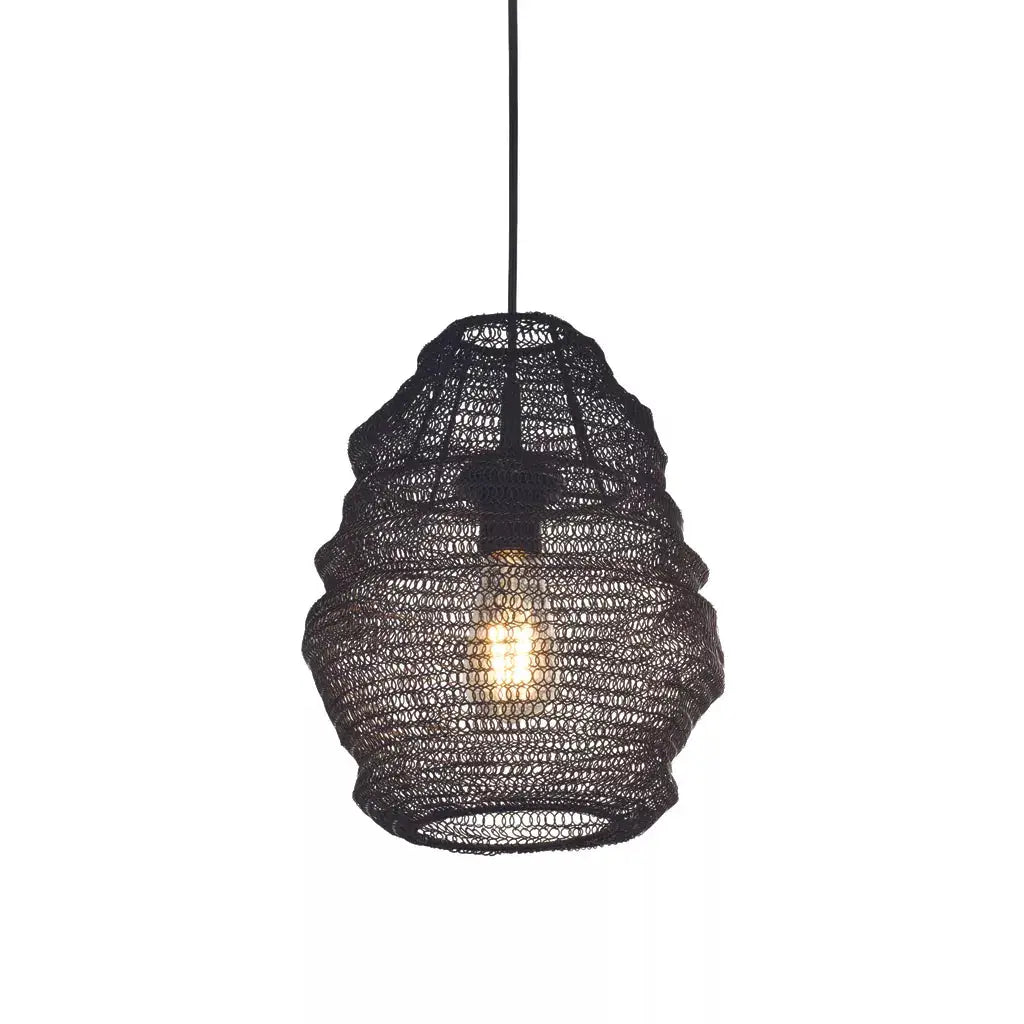 Searchlight Pendant Lights Lux & Belle Small Collapsible Mesh Shade - Matt Black - Searchlight Pendant Lights Lux & Belle Small Collapsible Mesh Shade - Matt Black