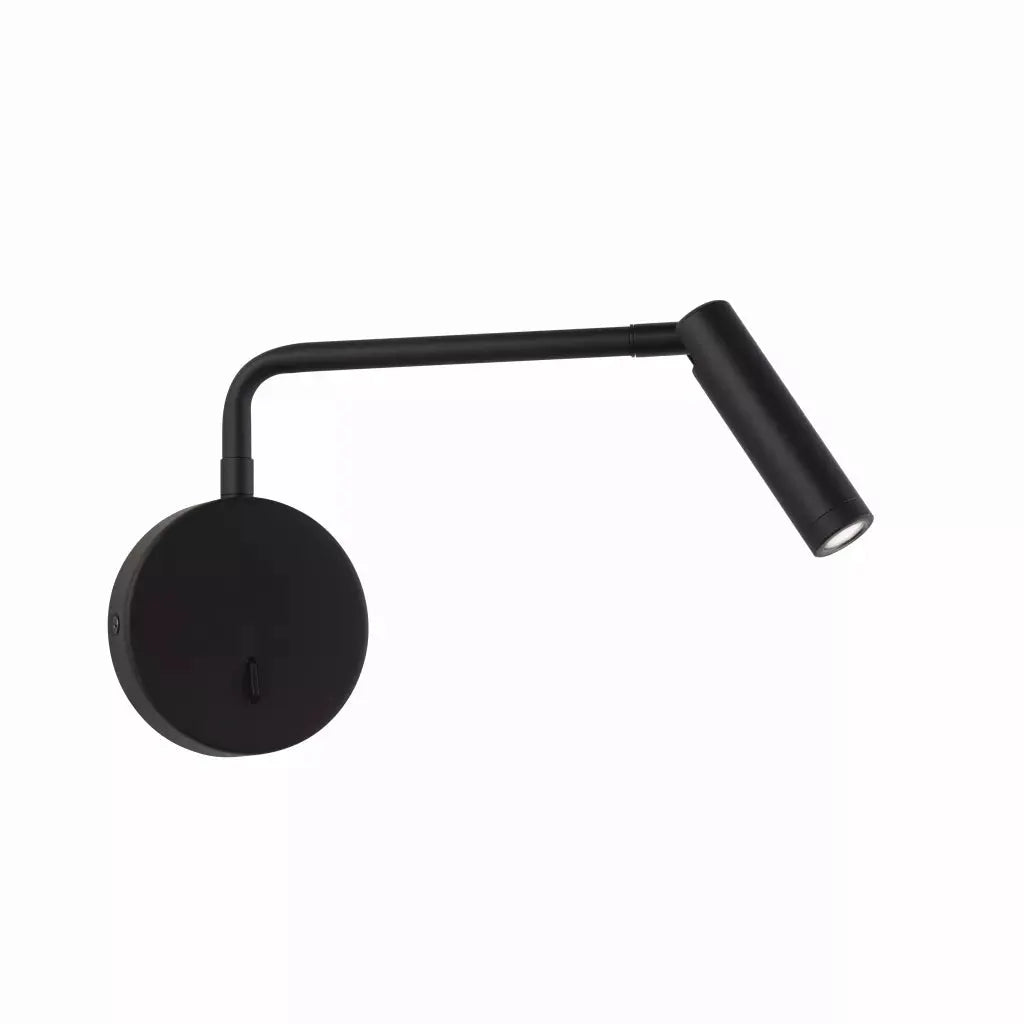 searchlight wall lights Blackfriars Swing Arm LED Reading Light, Black - searchlight wall lights Blackfriars Swing Arm LED Reading Light, Black