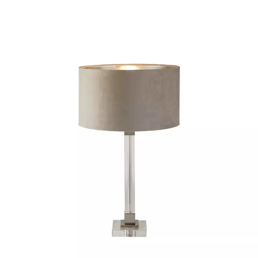 searchlight table lamps Scarborough Table Lamp-Crystal, Satin Nickel & Taupe Velvet - searchlight table lamps Scarborough Table Lamp-Crystal, Satin Nickel & Taupe Velvet