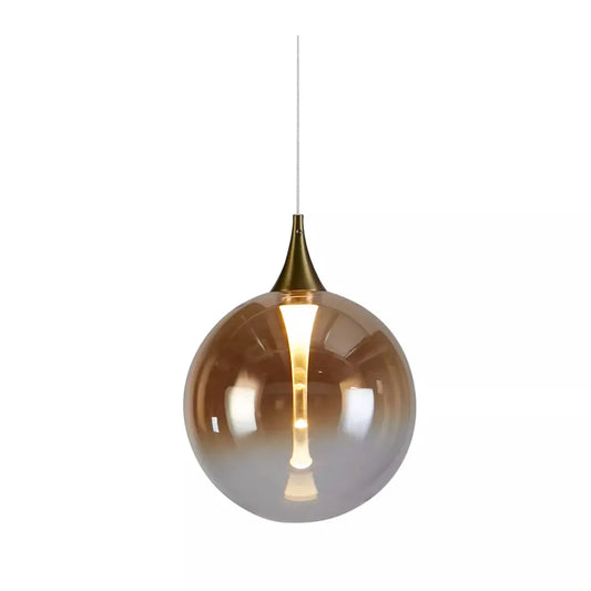 Searchlight Pendant Lights LED Pendant Lamp, Black metal and Amber Glass - Searchlight Pendant Lights LED Pendant Lamp, Black metal and Amber Glass