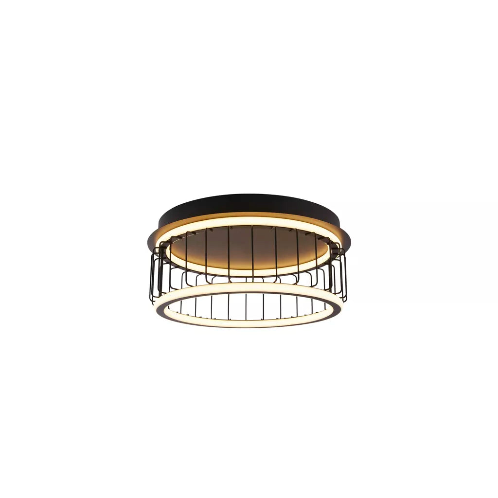 Searchlight Circolo Cage Flush - Black Metal & White Silicon - Ceiling Lights Searchlight Circolo Cage Flush - Black Metal & White Silicon Ceiling Lights