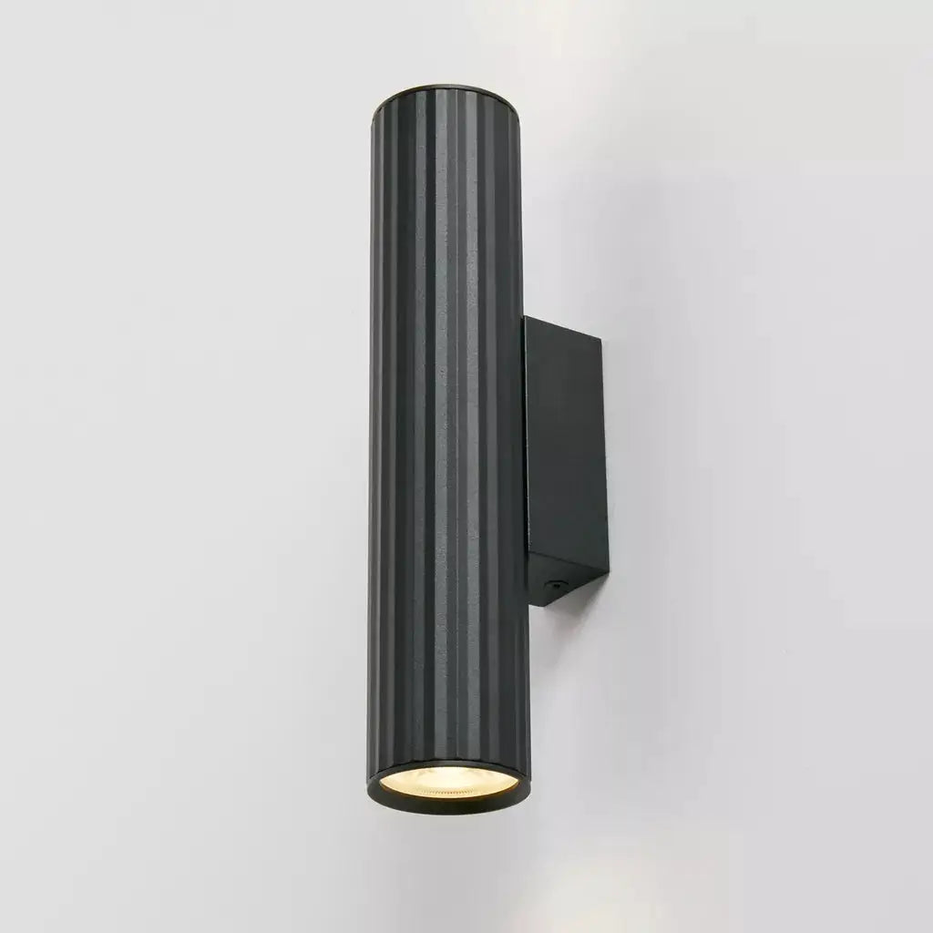 searchlight wall lights Anna GU10 Fluted Up & Down Wall Light, Sand Black - searchlight wall lights Anna GU10 Fluted Up & Down Wall Light, Sand Black