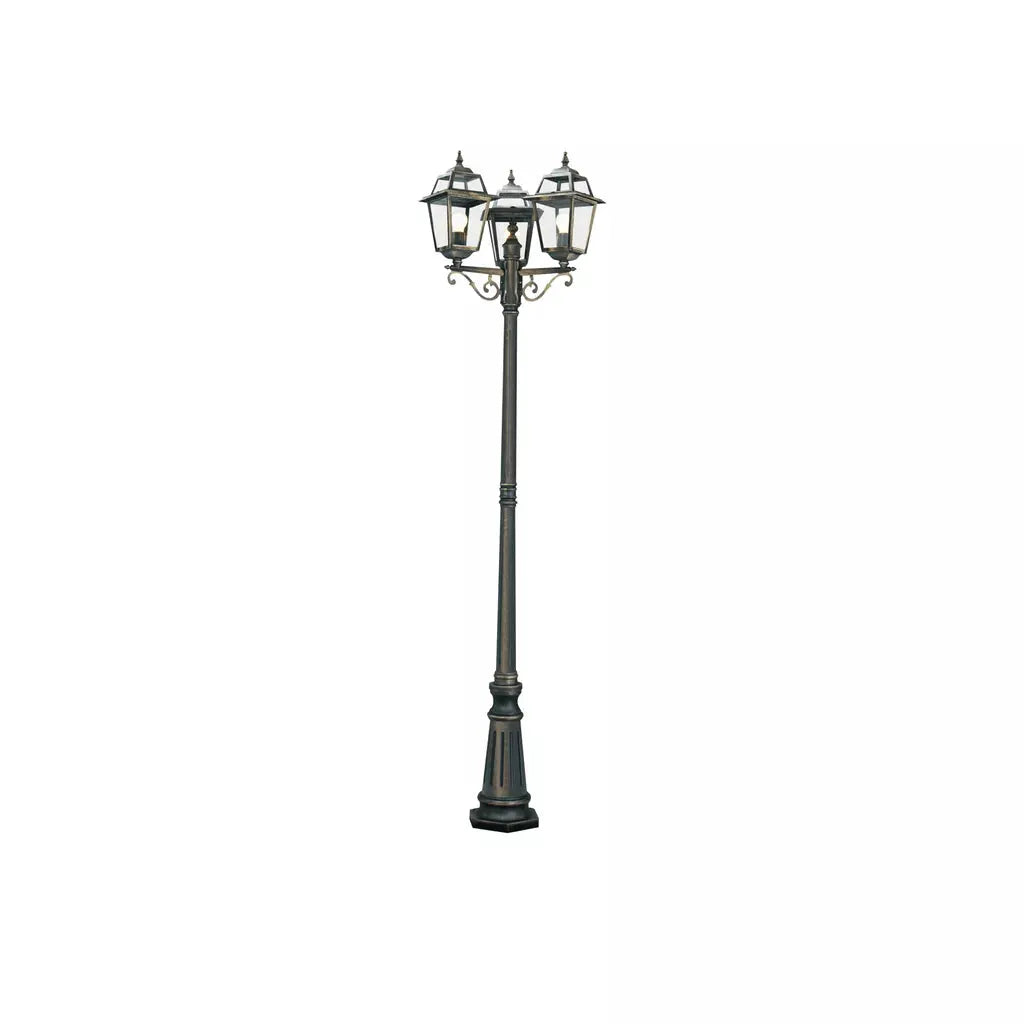 Searchlight Outdoor Bollards New Orleans Outdoor Post - Black Gold Metal & Glass - Searchlight Outdoor Bollards New Orleans Outdoor Post - Black Gold Metal & Glass