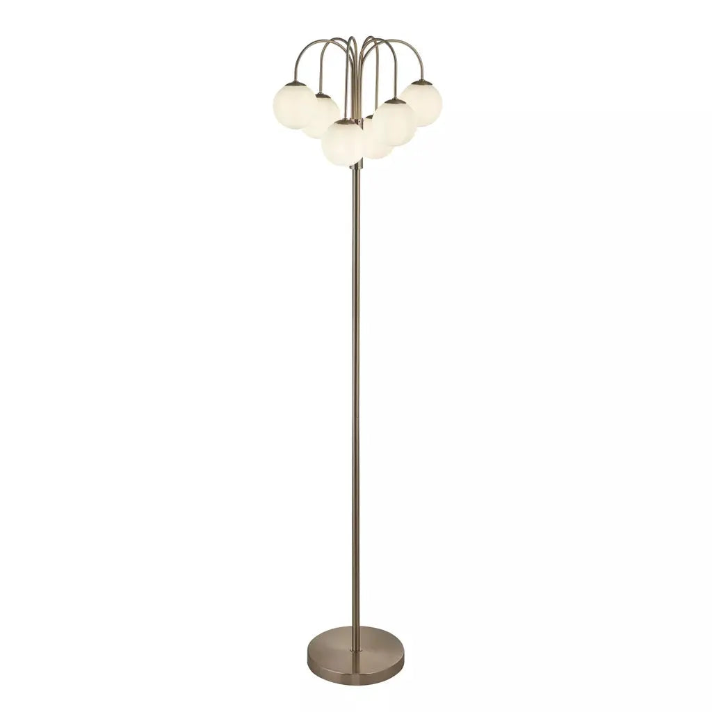 Searchlight Table Lamps Hail 6Lt Floor Lamp - Satin Nickel - Floor Lamps Searchlight Table Lamps Hail 6Lt Floor Lamp - Satin Nickel Floor Lamps