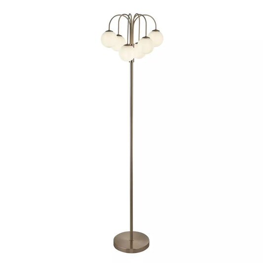 Searchlight Table Lamps Hail 6Lt Floor Lamp - Satin Nickel - Floor Lamps Searchlight Table Lamps Hail 6Lt Floor Lamp - Satin Nickel Floor Lamps