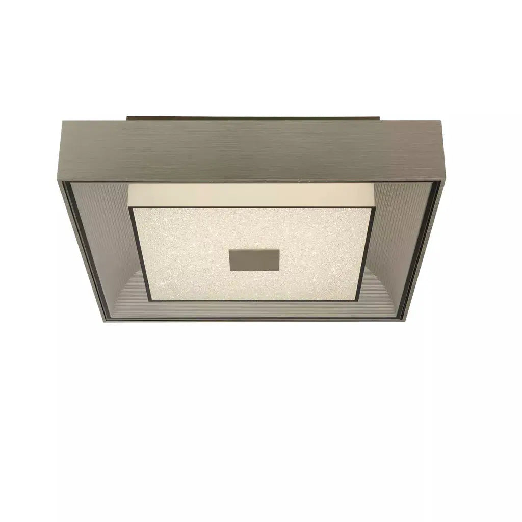 Searchlight Rhea LED Flush Ceiling Light - Silver & Crystal Sand - Ceiling Lights Searchlight Rhea LED Flush Ceiling Light - Silver & Crystal Sand Ceiling Lights