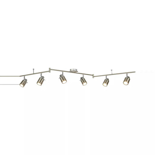 searchlight spots Samson 6Lt Split Bar Spotlight - Satin Silver Metal - searchlight spots Samson 6Lt Split Bar Spotlight - Satin Silver Metal
