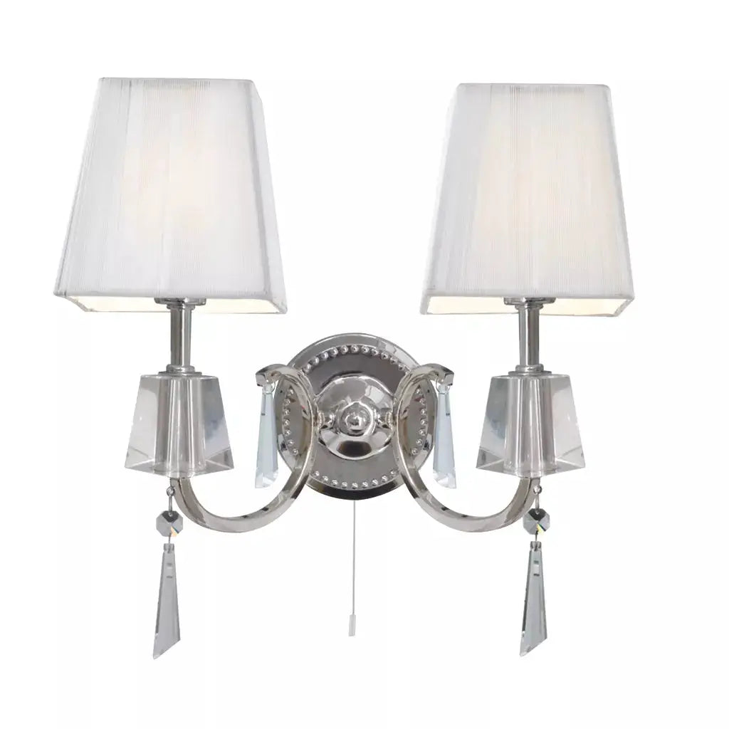 searchlight wall lights Portico 2Lt Wall Light - Chrome Metal & Glass - searchlight wall lights Portico 2Lt Wall Light - Chrome Metal & Glass