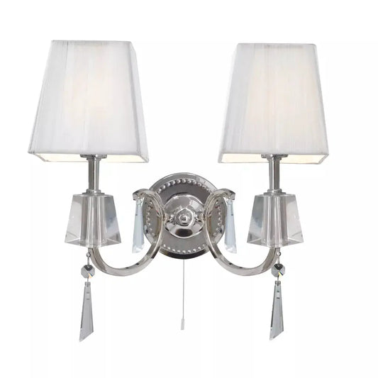 searchlight wall lights Portico 2Lt Wall Light - Chrome Metal & Glass - searchlight wall lights Portico 2Lt Wall Light - Chrome Metal & Glass