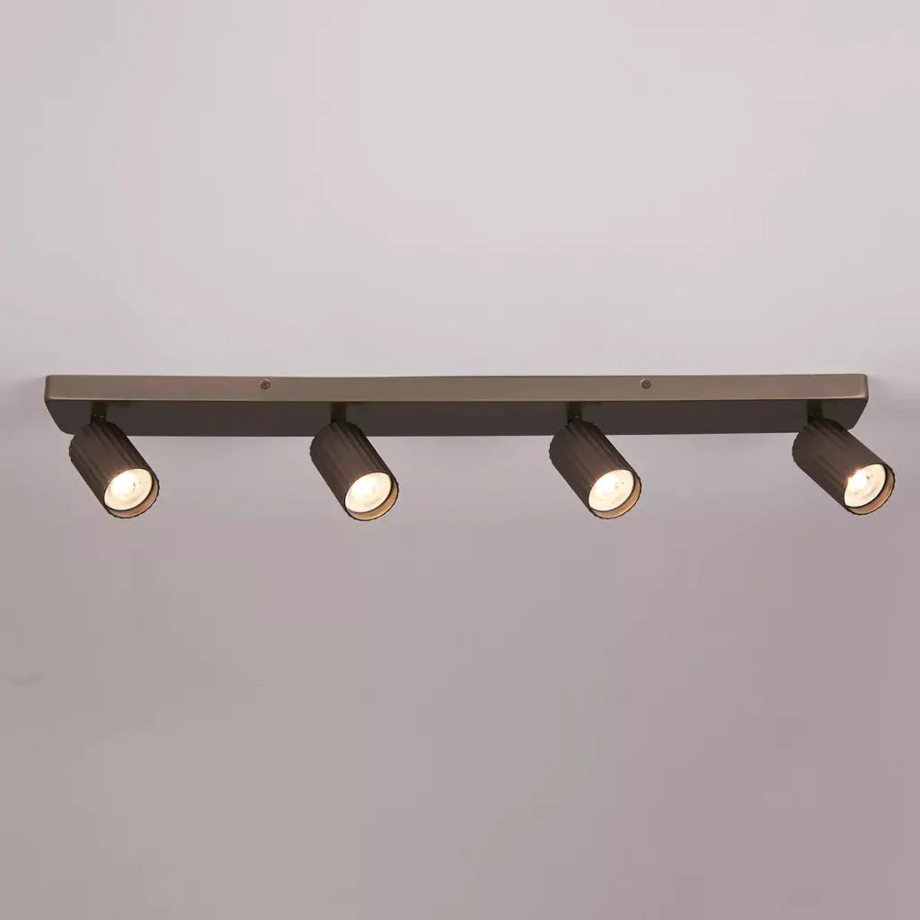searchlight spots Anna 4 Bar GU10 Fluted Spotlight, Bronze - searchlight spots Anna 4 Bar GU10 Fluted Spotlight, Bronze