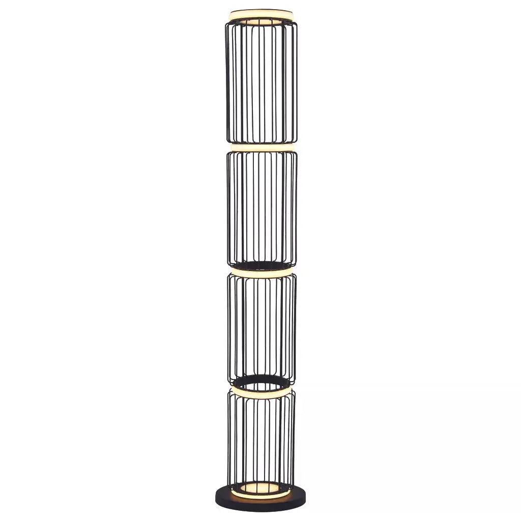 Searchlight Table Lamps Circolo Cage Floor Lamp - Black Metal & White Silicon - Floor Lamps Searchlight Table Lamps Circolo Cage Floor Lamp - Black Metal & White Silicon Floor Lamps