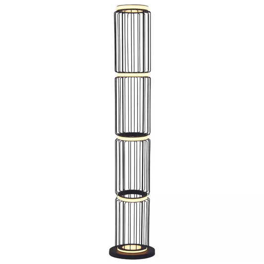 Searchlight Table Lamps Circolo Cage Floor Lamp - Black Metal & White Silicon - Floor Lamps Searchlight Table Lamps Circolo Cage Floor Lamp - Black Metal & White Silicon Floor Lamps