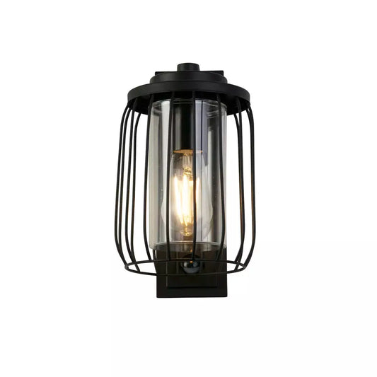 outdoor walllights Reed 1Lt Wall Light with PIR , Black Metal and PC Shade - outdoor walllights Reed 1Lt Wall Light with PIR , Black Metal and PC Shade