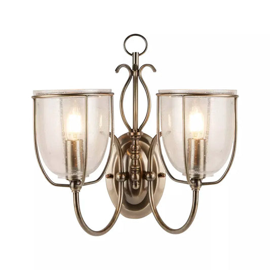searchlight wall lights Silhouette 2Lt Wall Light - Antique Brass & Seeded Glass - searchlight wall lights Silhouette 2Lt Wall Light - Antique Brass & Seeded Glass