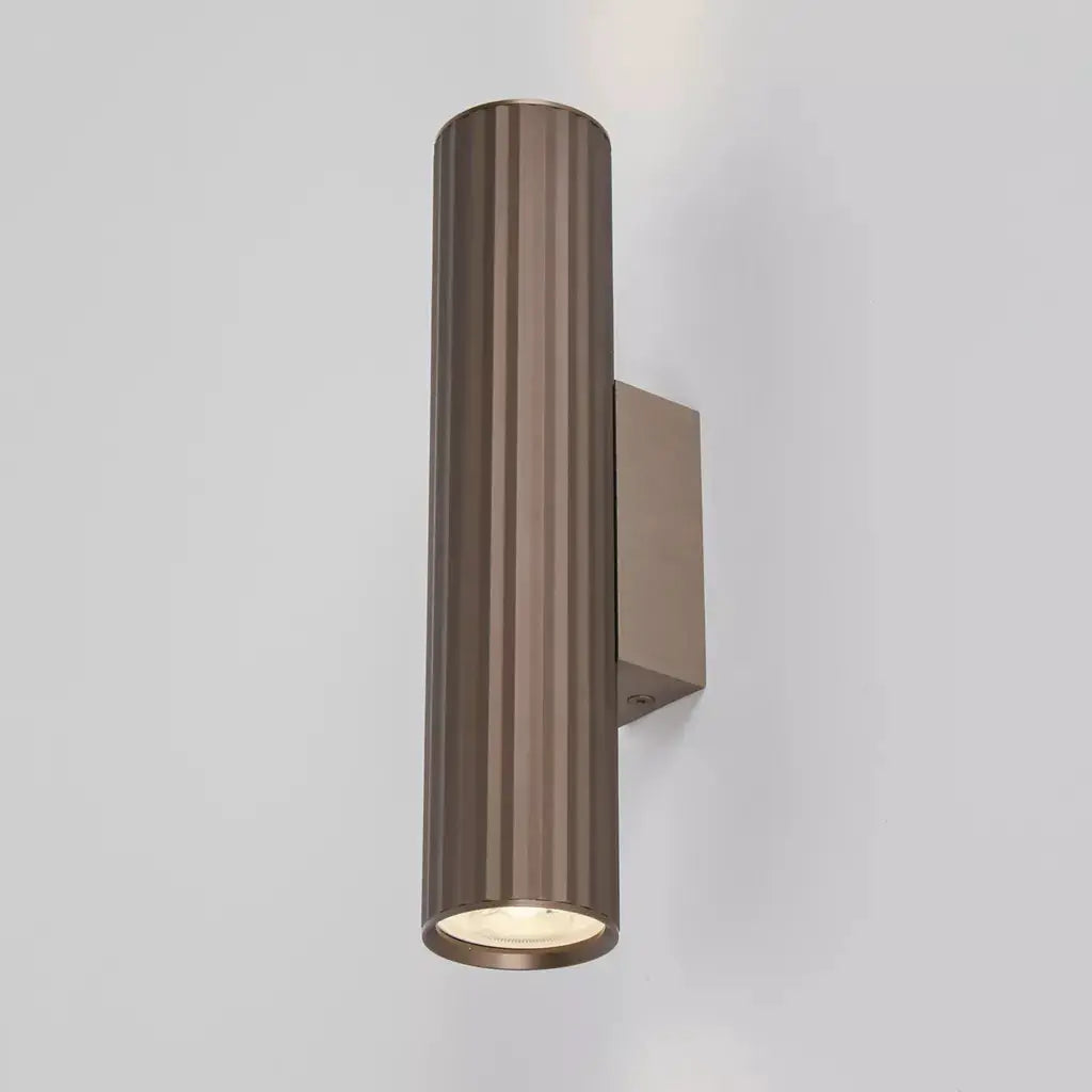 searchlight wall lights Anna GU10 Fluted Up & Down Wall Light, Anodised Bronze - searchlight wall lights Anna GU10 Fluted Up & Down Wall Light, Anodised Bronze