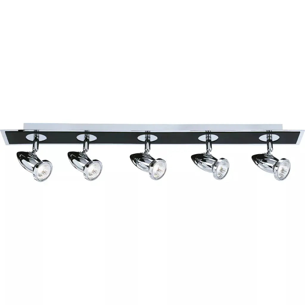 searchlight spots Comet 5Lt Bar Spotlight - Matt Black & Polished Chrome - searchlight spots Comet 5Lt Bar Spotlight - Matt Black & Polished Chrome