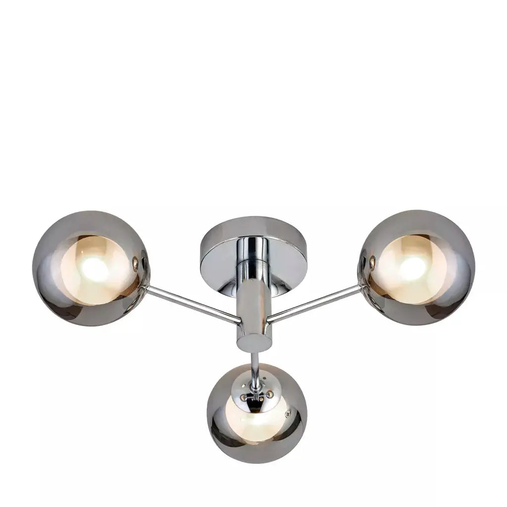 searchlight ceiling lights Churchill 3Lt Flush - Chrome Metal & Smoked Glass - Ceiling Lights searchlight ceiling lights Churchill 3Lt Flush - Chrome Metal & Smoked Glass Ceiling Lights