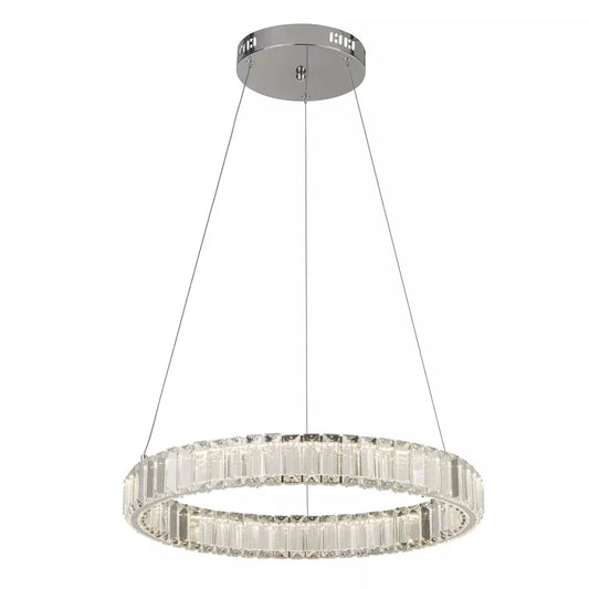 Searchlight Pendant Lights Lux & Belle LED Ceiling Light - Chrome & Clear Glass - Searchlight Pendant Lights Lux & Belle LED Ceiling Light - Chrome & Clear Glass