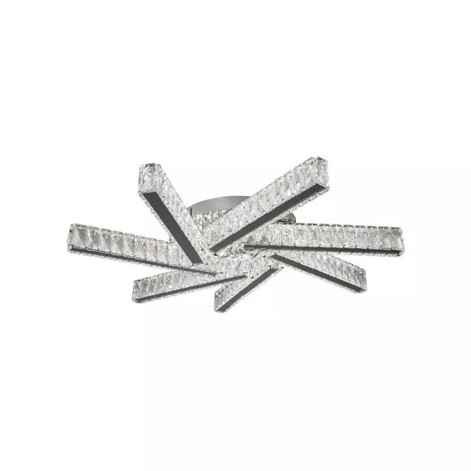 Clover 7Lt LED Flush - Chrome & Clear Glass