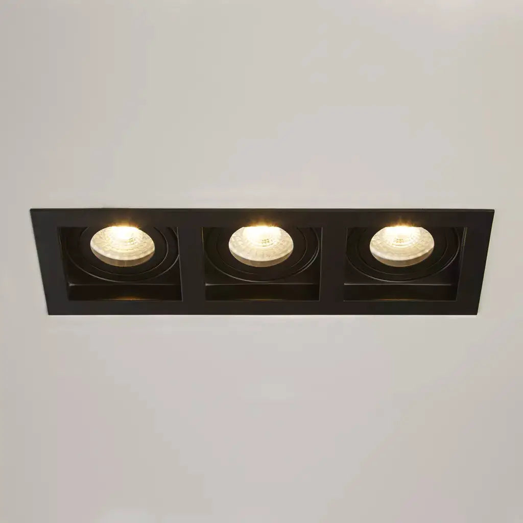 Searchlight Downlights Grid 3 GU10, Black - Searchlight Downlights Grid 3 GU10, Black