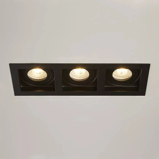 Searchlight Downlights Grid 3 GU10, Black - Searchlight Downlights Grid 3 GU10, Black