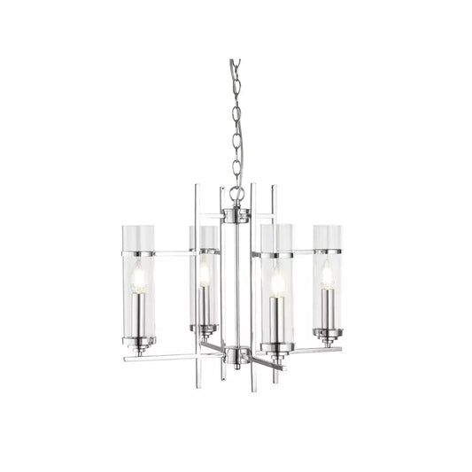 Searchlight Pendant Lights Milo 4Lt Pendant - Chrome Metal & Glass - Searchlight Pendant Lights Milo 4Lt Pendant - Chrome Metal & Glass