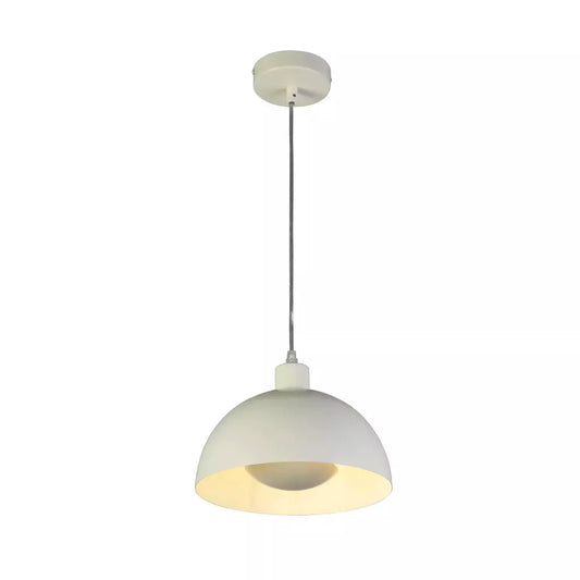 Searchlight Pendant Lights Mars 1LT Pendant, Matt Cream Metal & Cream Inner 40cm - Searchlight Pendant Lights Mars 1LT Pendant, Matt Cream Metal & Cream Inner 40cm